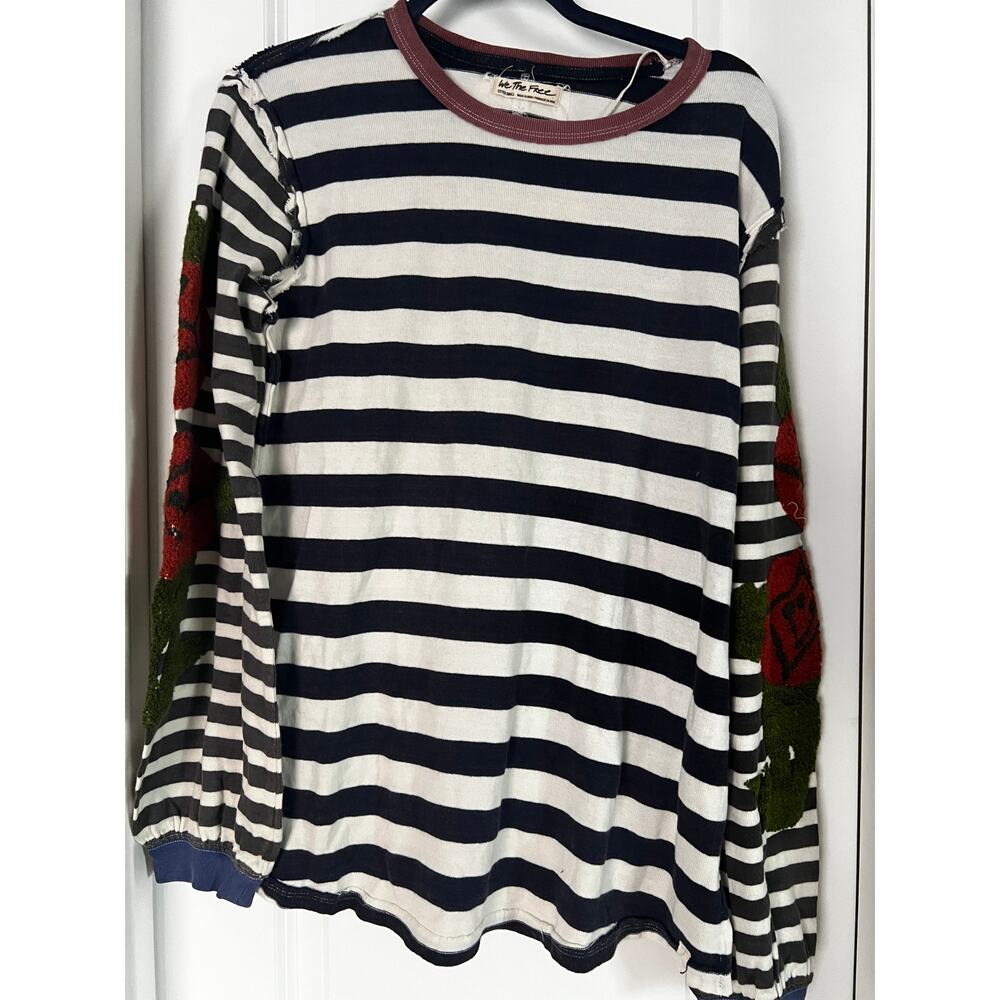 NWT We The Free Rose Stem Tee at Free People in Navy Combo | Size XS - Picture 2 of 8